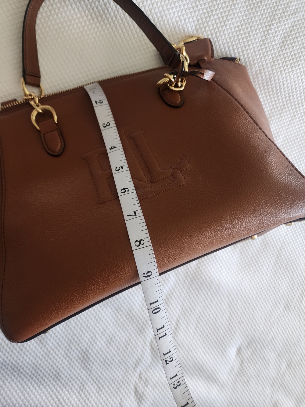 Ralph Lauren Brown Leather Bag with Gold Hardware - Picture 3 of 16
